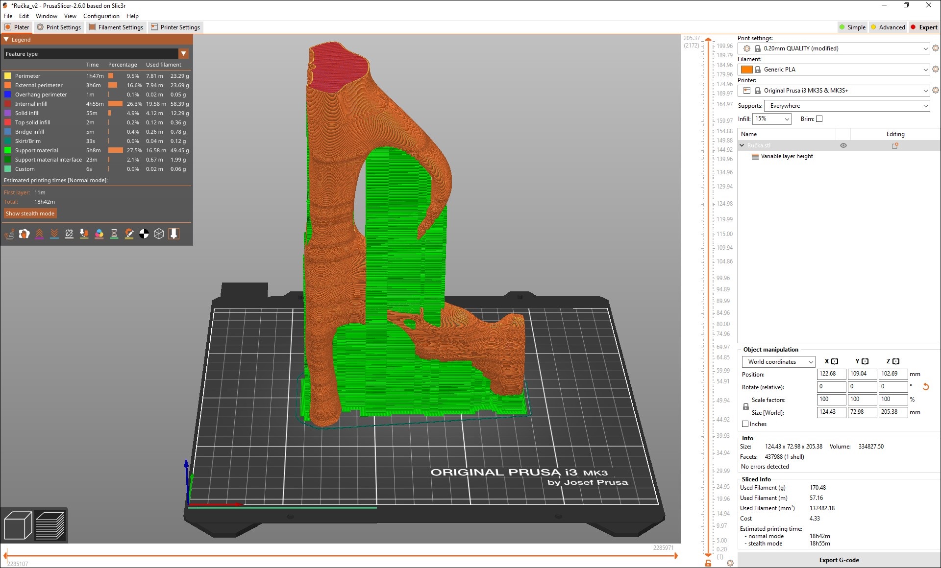 Slika prikazuje 3D model spreman za ispis
